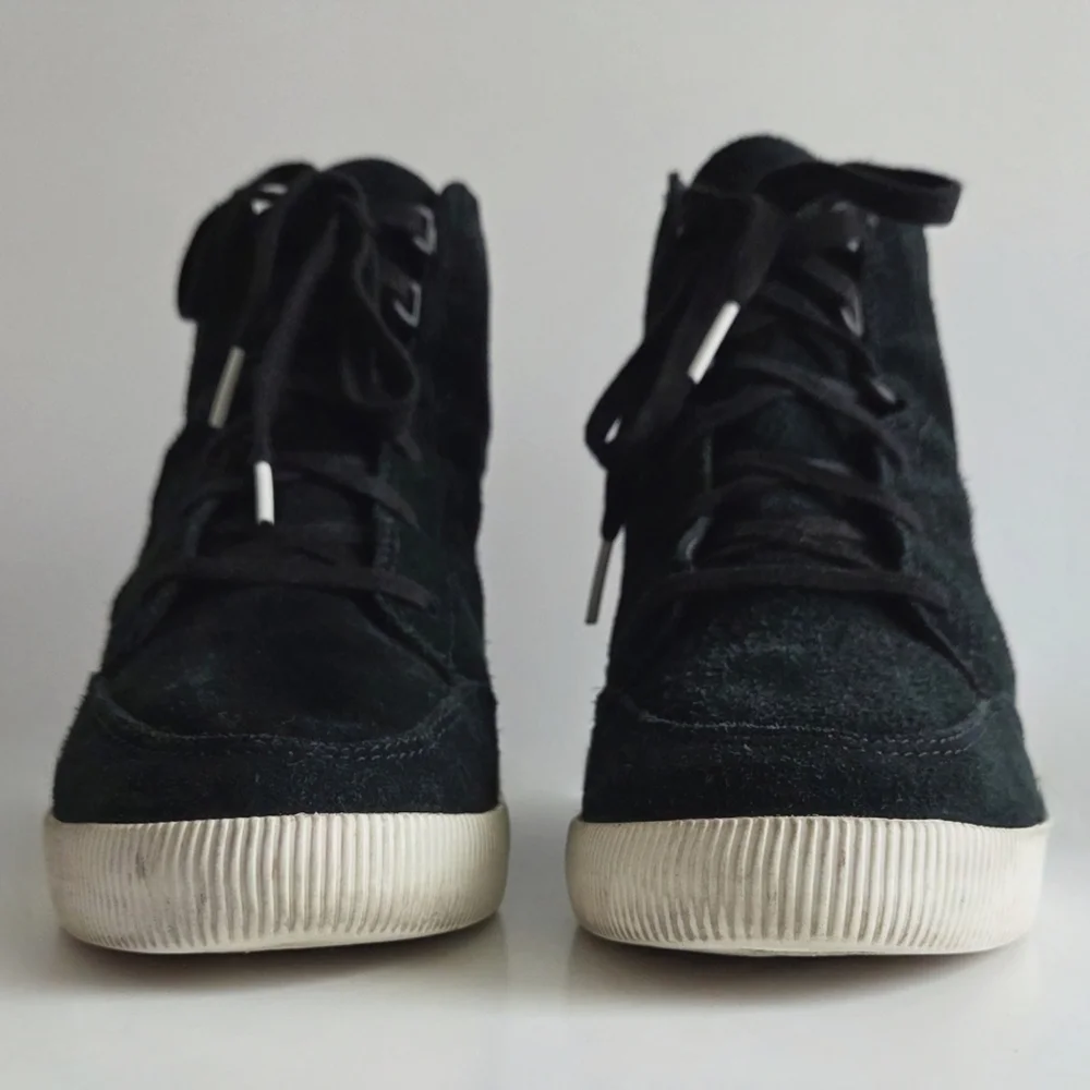 Sorel Out N About Suede Hidden Wedge Sneakers, Size 10